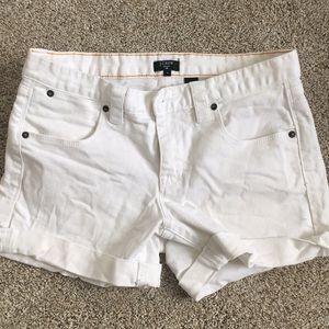 EUC J crew white Jean roll up shorts